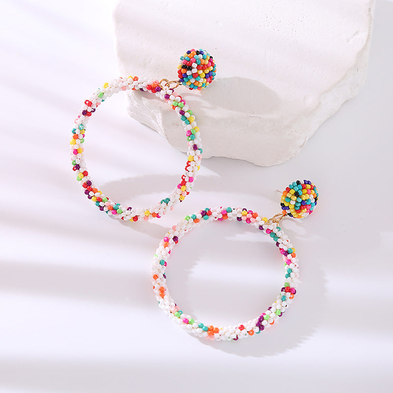 Wholesale Temperament Beaded Wrapped Versatile Personality Small Fresh Earrings